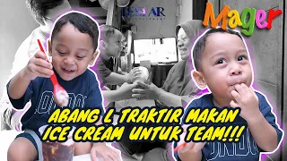 MAGER : KEBERSAMAAAN MAKAN ICE CREAM BERSAMA TEAM!!!  ALHAMDULILLAH ABANG L BELAJAR BERBAGI!!!!