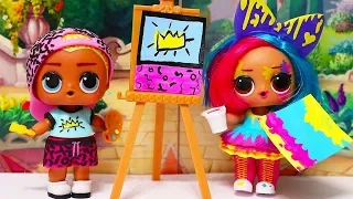 LOL Dolls Art Club Have Fun Painting at School | Toys for Kids & Barbie Swimming Pool