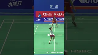 Intense rally between Chou Tien Chen vs. Li Shi Feng #shorts #badminton #BWF