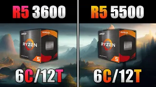 Ryzen 5 3600 Vs. Ryzen 5 5500 - Benchmark - Teste em 10 jogos - 1080p Ultra