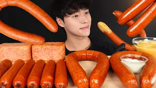 ASMR MUKBANG JOHNSONVILLE SAUSAGES & KIELBASA SAUSAGES & SPAM EATING SOUNDS SAUSAGES MUKBANG