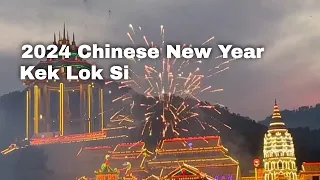 Kek Lok Si Temple lights up for Chinese New Year and firework 2024 | Dragon Year