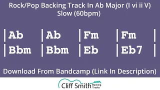 Ab Major - Slow Rock Backing Track - I vi ii V (60bpm)