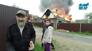 При пожаре в Ивангороде взорвался баллон с газом