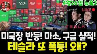 미국주식시황/마이크로 소프트, 구글 실적 결과! 테슬라 오늘도 폭등한 이유 3가지?/ 엔비디아 애플 아마존 메타 리비안 소파이 팔란티어 아이온큐 SMCI등 $tsla #tesla