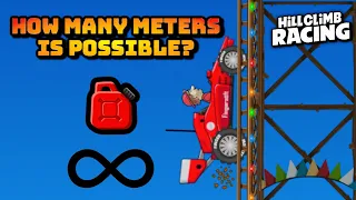 Race Car on Roller Coaster with Infinity Fuel - How Many Meters is Possible? Hill Climb Racing