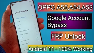 Oppo A55,A54,A53 Frp Bypass Without Pc | Google Account Lock Remove Android 11 2022
