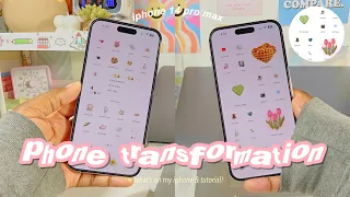 🌷iphone 14 pro max transformation // what’s on my iphone + tutorial | cute widgets + home screen 🌿