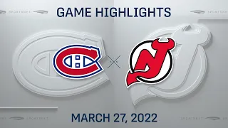 NHL Highlights | Canadiens vs. Devils - Mar. 27, 2022