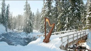 Heavenly Harp Music 😌 Relaxing Music ❄️ Scenic Relaxation Snow Background