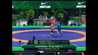 87 kg world cup final uww  🔴K.maskevıch (BLR) 🔵D.chakvetadze (RUS)