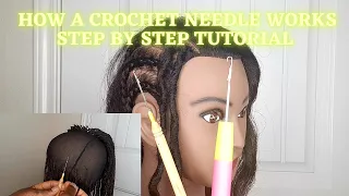 How to use a latch hook crochet needle/step by step tutorial.How to Crochet braids and wigs easy.