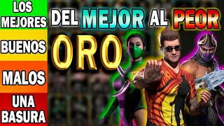 Tier List ACTUALIZADA Personajes de ORO Mortal Kombat Mobile / Jhonny