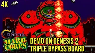Contra: Hard Corps Demo @ Genesis 2 Triple Bypass Board [4K/60FPS]