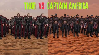 1.000 THOR VS  1.000 CAPTAIN AMERICA Ultimate Epic Battle Simulator 2-UEBS 2