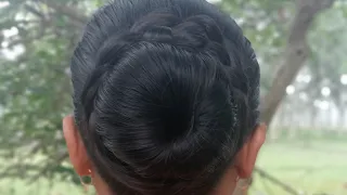 Easy Beautiful hair bun style for occasions..