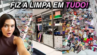 FIZ UMA LIMPA NO MEU QUARTO DE MAKE, CLOSET E BANHEIRO!