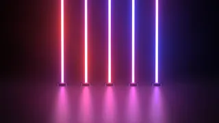 Beautiful 3D Ultraviolet Glowing Neon Line Fluorescent Laser Lights 4K DJ Visuals Loop Background