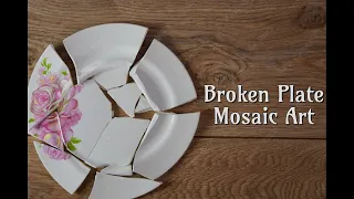 Broken Ceramic Plate Art | DIY Mosaic Art | DIY Mosaic Tray