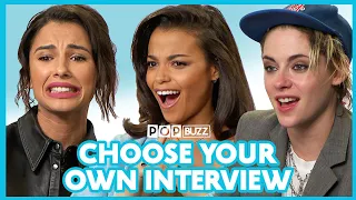 Kristen Stewart, Naomi Scott and Ella Balinska Roast Each Other | Charlie's Angels | PopBuzz Meets