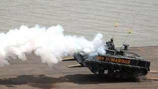 Uji Tembak Meriam 100mm BMP-3F Marinir TNI AL