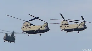 Landung 4x CH-47 Chinook und Verladung DSK