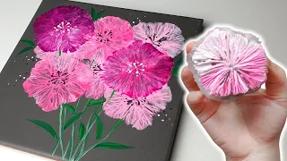 (719) So beautiful! How to paint a pink bouquet |  Easy Painting for beginners | Designer Gemma77