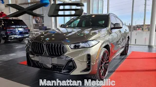 NEW ARRIVAL! 2024 BMW X6 xDrive40i Manhattan Metallic on Black Merino #bmw #x6 #g06 #lci