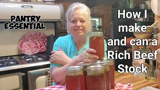 How I make and Can Deep Rich Beef Stock // Pantry Essential