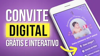 Renda Extra: Como Fazer Convite Digital e Interativo no Canva! GRÁTIS e 100% Online