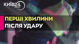 У патрульній поліції показали перші хвилини після удару шахедів по житлових будинках - відео