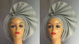 How to make one sided pleat with fan Autogele #turban#howtotiegele#turbantutorial