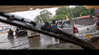 karachi rain update|North nazimabad|huge water at road|problem for bikers|ikram galaxy channel