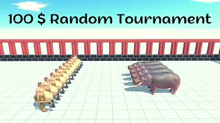 100 $ Random Tournament ARBS | Animal Revolt Battle Simulator