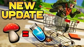 NEW SHOPPING CART + MUSHROOM SHIELD UPDATE / GAMEPLAY in FORTNITE! | TBNRKENWORTH