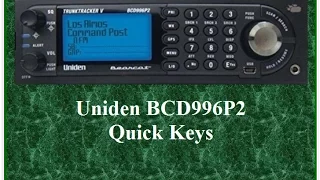 UNIDEN BCD996P2 SCANNER:  Understanding System & Group Quick Keys
