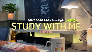 3-HOUR STUDY WITH ME / calm lofi 🌱/ Late night / Pomodoro 25-5