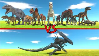 Xenomorph in Battle with All Dinosaurs - Animal Revolt Battle Simulator
