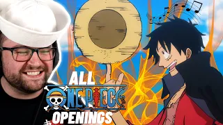 Anime NOOB Reacts To ALL One Piece Openings?! THESE ARE FIRE!! One Piece Openings 1-24