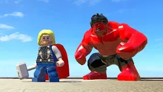 Thor ve Kırmızı Hulk Lego Tır ve Arabalar Sürüyor (Lego Süper Kahramanlar)