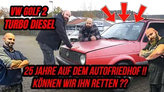 Garage Brothers Odw - VW GOLF 2 TURBO DIESEL- 25 JAHRE AUF DEM AUTOFRIEDHOF - KÖNNEN WIR IHN RETTEN?