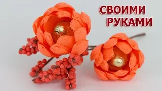 How to make autumn flowers from crepe paper with your own hands. Flowers made of sweets. Buket7ruTV