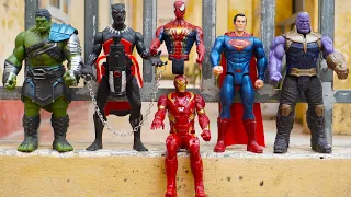 Spider-Man Red And Spider-Man Black, Hulk Toys, Thanos Toys, Bat Man Toys, Iron Man || Spider-Man