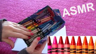 🎧 ASMR - Rummaging, Sorting &  Organizing Sounds - Box of Crayons - No Talking