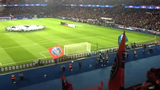 Psg-Réal Madrid 2015, entrée des joueurs - Parc des princes - Hymne ligue des champions