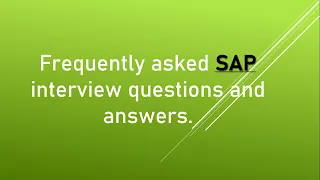 Top15 most important SAP interview questions & answers|ERP interview| Systems,Applications&Products