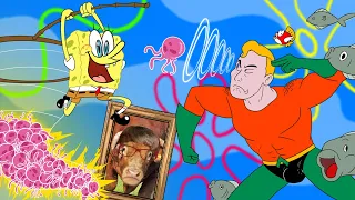 DEATH BATTLE REACTION! : SpongeBob VS Aquaman (Nickelodeon VS Super Friends)