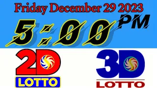 Pcso Lotto Result Today 5pm December 29 2023 | Lotto Result Today Swertres Ez2