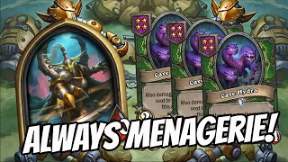 THIS IS ASMO'S FAVOURITE COMP?! ALWAYS GO MENAGERIE!| Hearthstone Battlegrounds