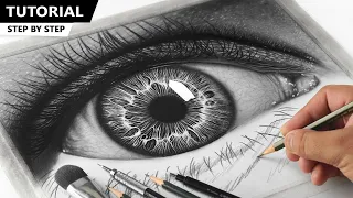 Drawing Hyper Realistic Eye - Easy Step by Step Tutorial